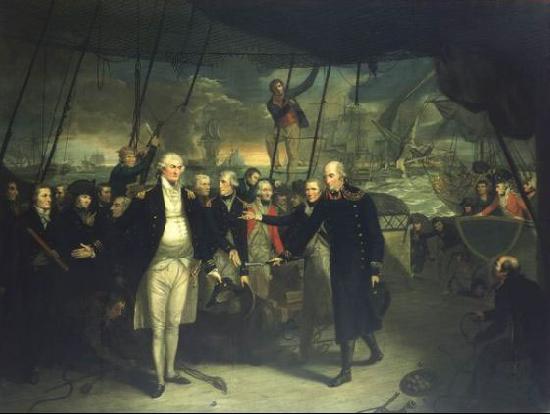 Daniel Orme Duncan Receiving the Surrender of de Winter at the Battle of Camperdown, 11 October 1797 oil painting image